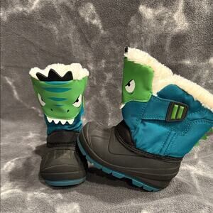 Cat & Jack Green and Black Kids Dinosaur Boots